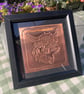 Copper Highland Cow in a Black Frame - Image 1