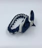 School Navy and White pleated bun wrap - Image 2