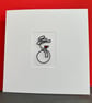 Wire Snowman Christmas Card 