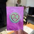 ACEO original - loveheart sweet retro candy be mine - acrylic paint