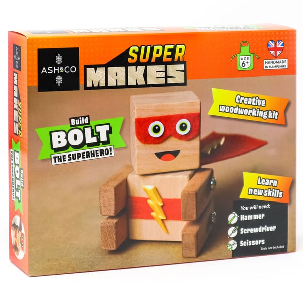 Bolt the SuperHero, Woodwork Craft Kit for Kids 