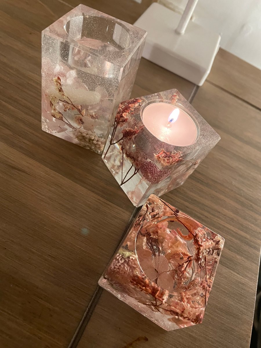 Pink Flower Tea Light Holder Folksy