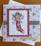 Snowman in a Stocking Christmas Card - Happy Christmas - Hearts - Image 5