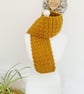 Gold Crochet Scarf, Chunky Neck Warmer