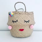 Dolly belly basket Pom Pom cheeks and embellishments 