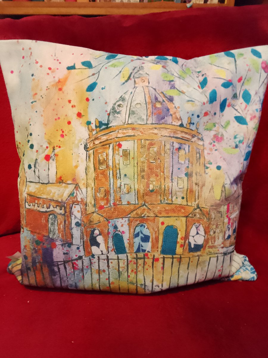Oxford Radcliffe Camera Cotton Canvas Cushion Cover 18" x 18"