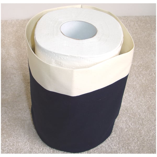 Toilet Roll Holder 2 Loo Roll Storage Basket Navy Blue