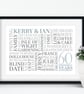 Personalised Diamond Anniversary Word Art - 60 years - AN601