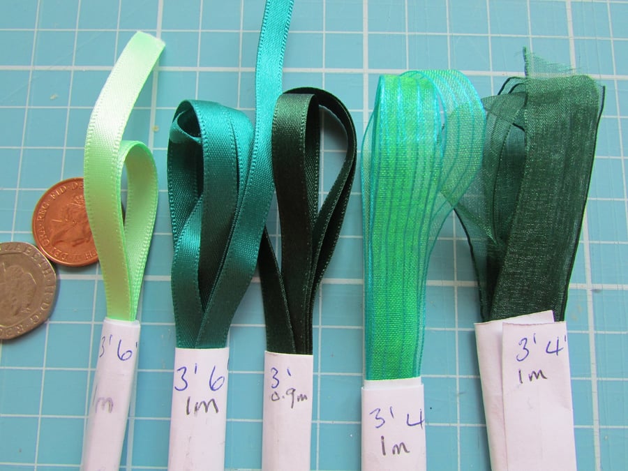 Green Ribbon Assorted Bundle for Bows and Crafts