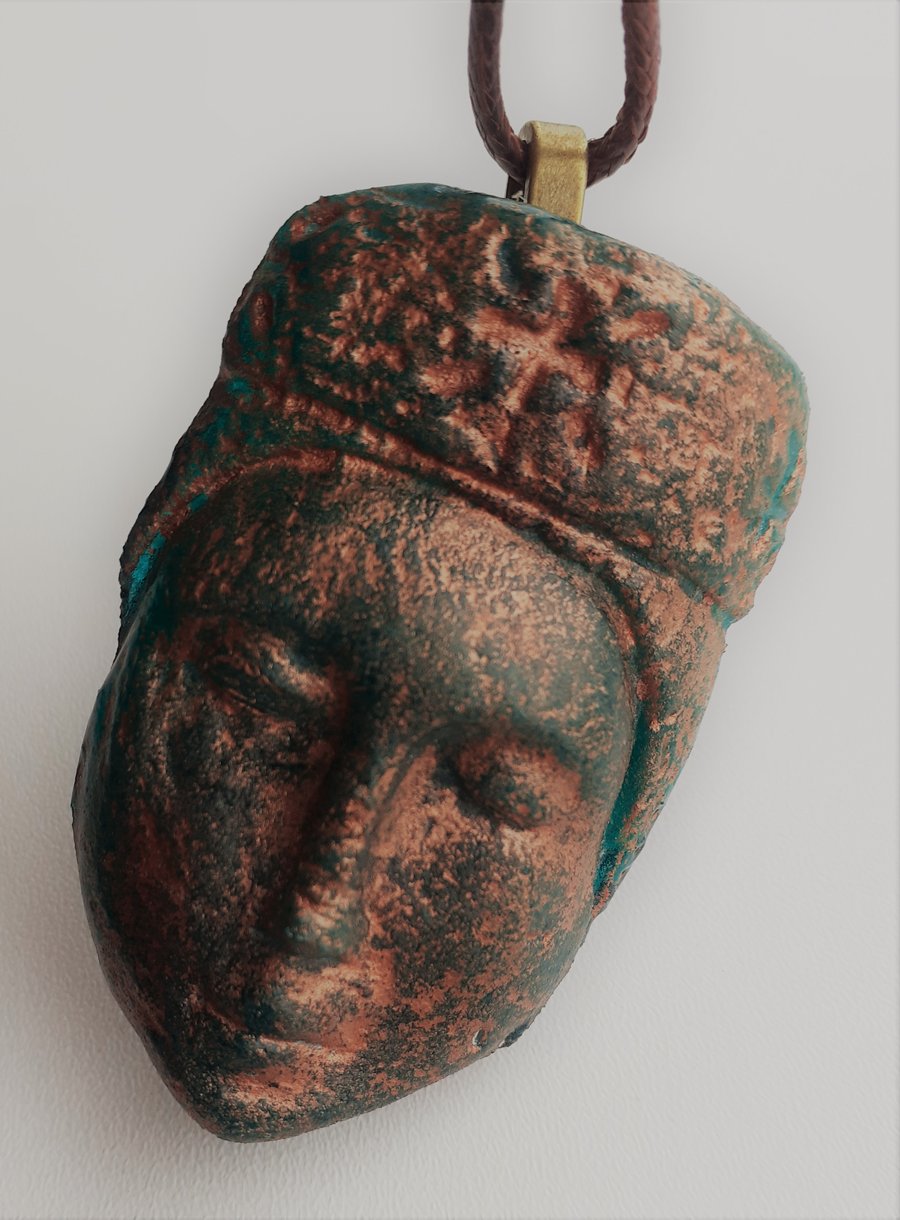 Sleeping Madonna - Recycled Cast Glass Pendant 