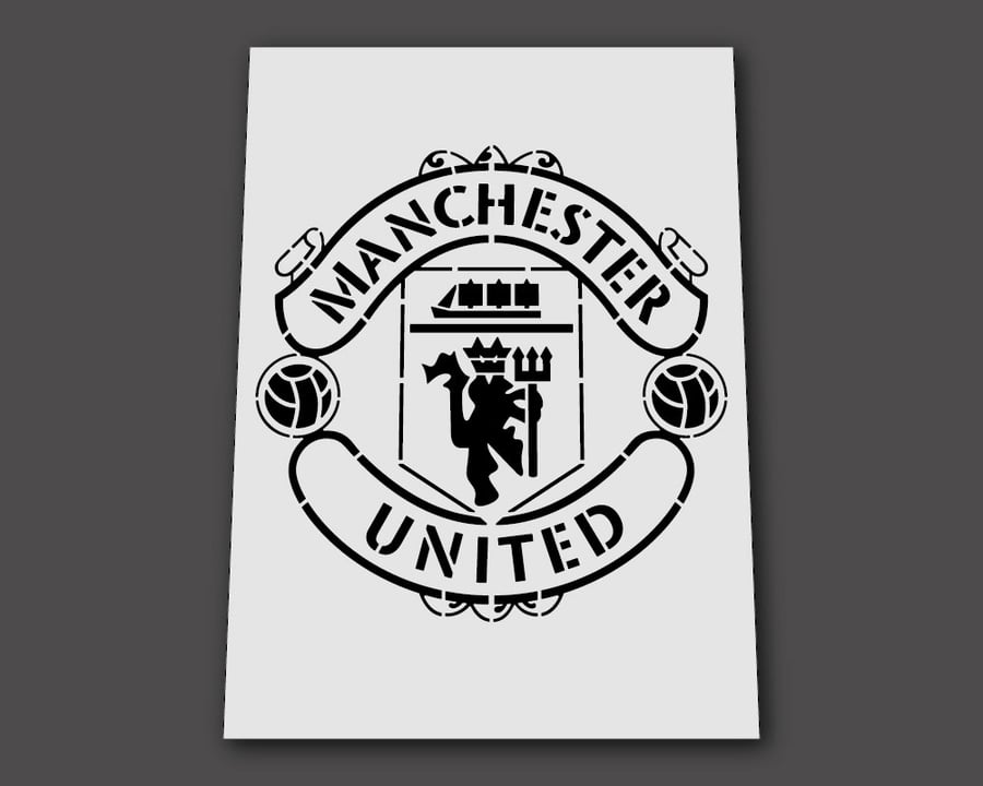 Manchester Stencil Football Crest Badge Reusable Template Wall Soccer Furniture