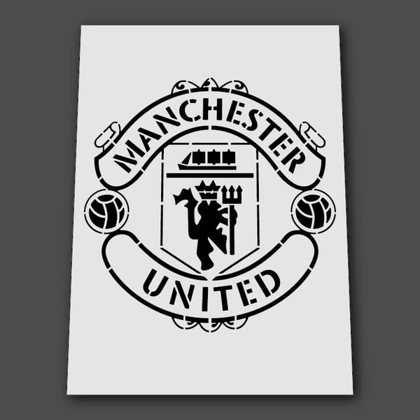 Manchester Stencil Football Crest Badge Reusable Template Wall Soccer Furniture