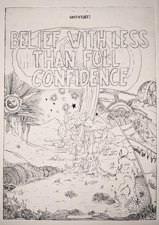 Breaching the Firmament (after flammarion), etching on paper, framed or unframed