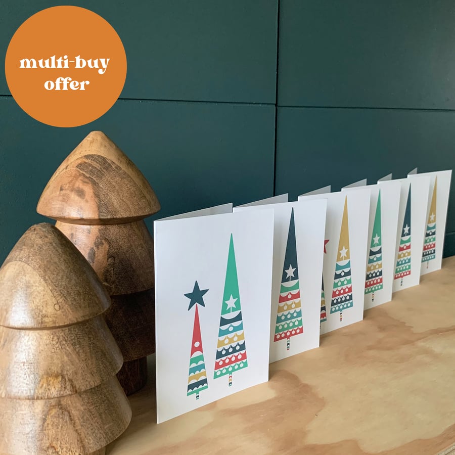 'Christmas Trees' 6 card pack