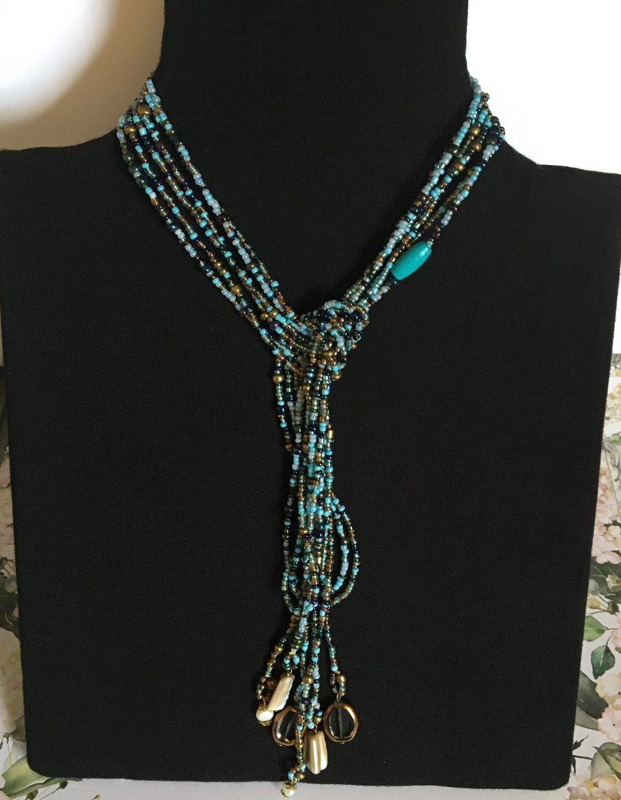 Beautiful all shades for blue lariat necklace.