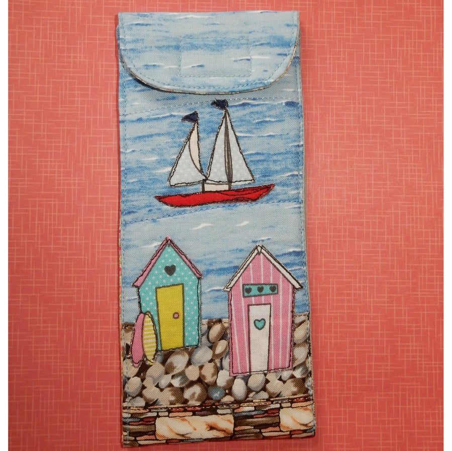 Glasses case - Beach huts and yacht