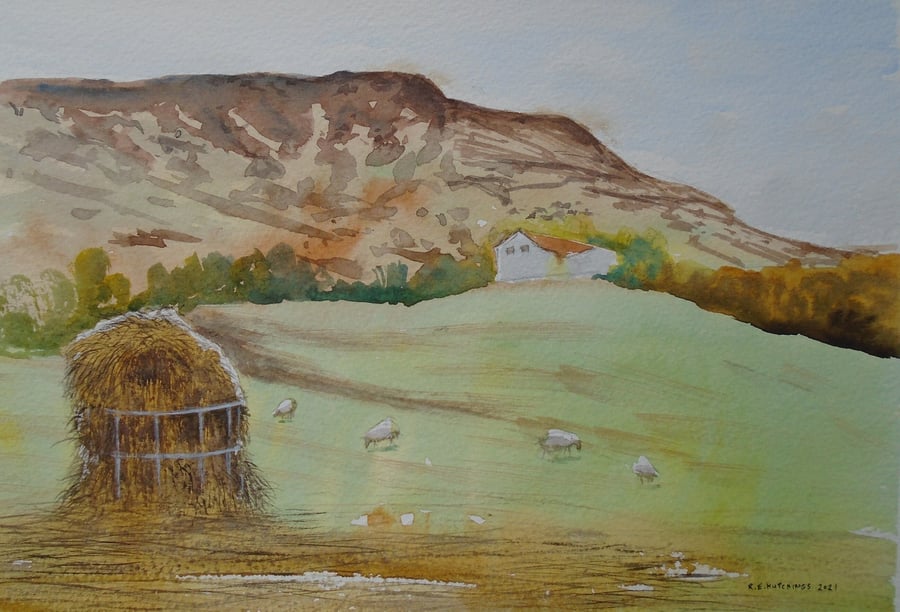 En plein air 2019 Kirkby bank (PURE ORIGINAL WATERCOLOUR A4 size) landscape pain