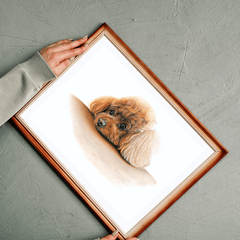 UNFRAMED Puppy dog Giclee Drawing  