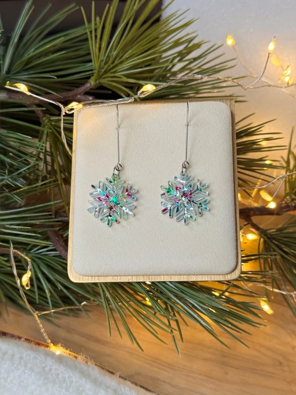 Twinkle Snowflake Acrylic Earrings