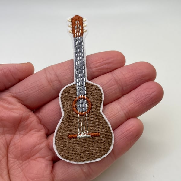 Guitar Embroidered Iron-On Patch