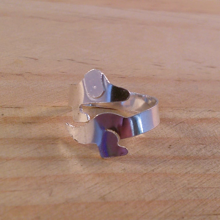 Sterling Silver Dachshund Adjustable Ring (SKU060525)