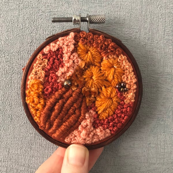Burnt orange a 3 inch art piece 