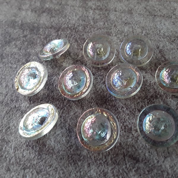 11 16" 18mm 28L Vintage Italian Rainbow effect Buttons (glass look) Acrylic