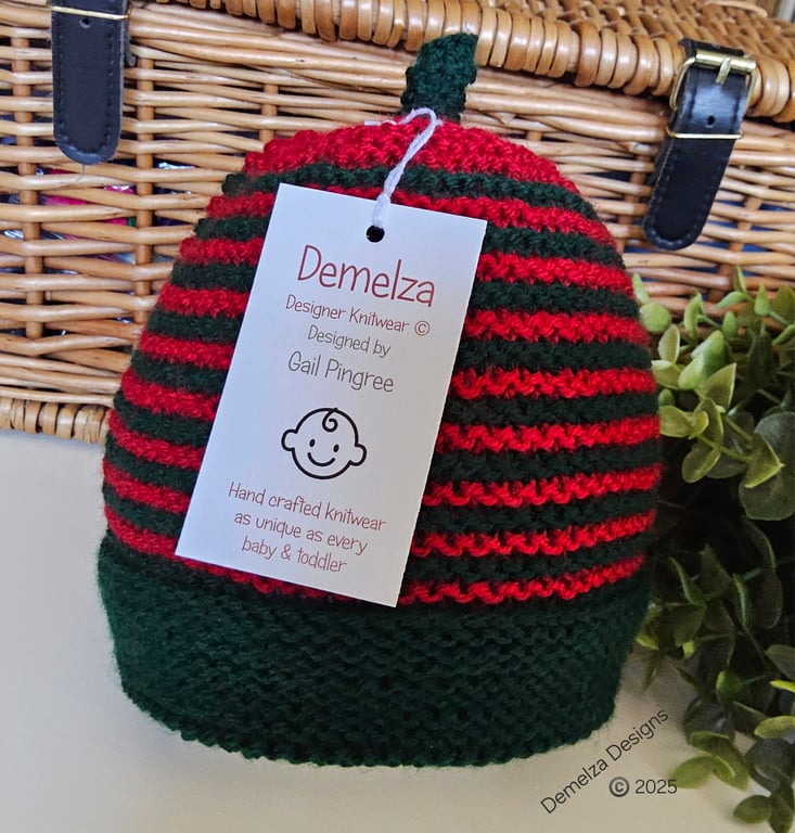 Boy's Hand Knitted Beanie Hat 2-3 Years