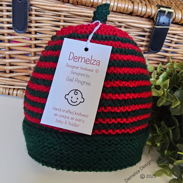 Boy's Hand Knitted Beanie Hat 2-3 Years