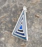 Jeep fordite necklace - blue concentric triangles - Image 3