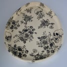 Gothic Skull Floral Trinket Dish - Handmade Ceramic Ring Tray