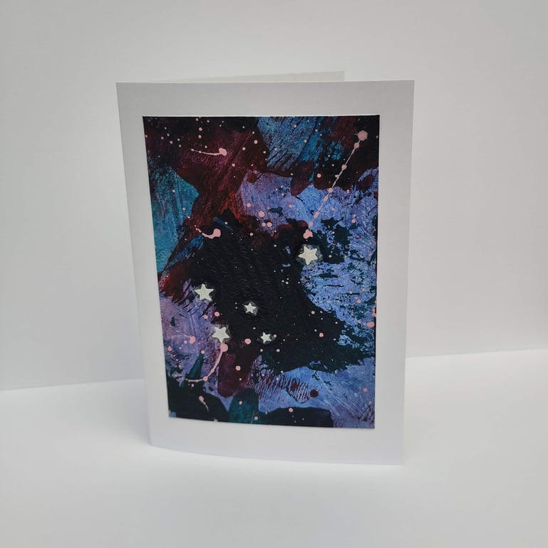 Art Card Capricorn Constellation Original Painting Keepsake Letterbox Gift