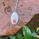 Handmade Sterling Silver 925 Amber Gem Pendant Necklace - Perfectly Imperfect