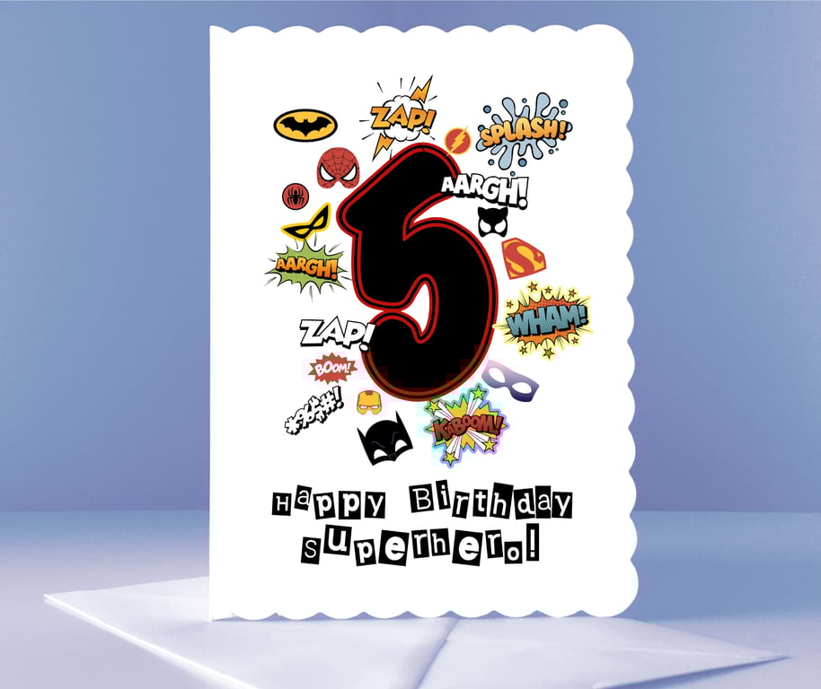 5th Birthday Card to a Superhero!