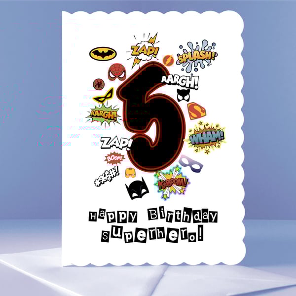 5th Birthday Card to a Superhero!