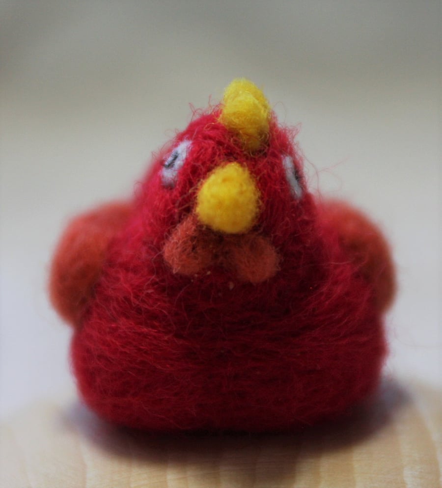 Mish Mash Minis - l'il red chook (needle felted chicken sculpture)