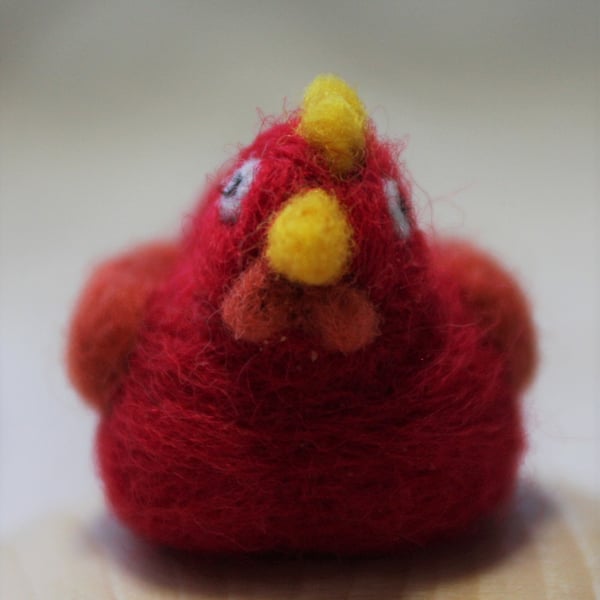 Mish Mash Minis - l'il red chook (needle felted chicken sculpture)