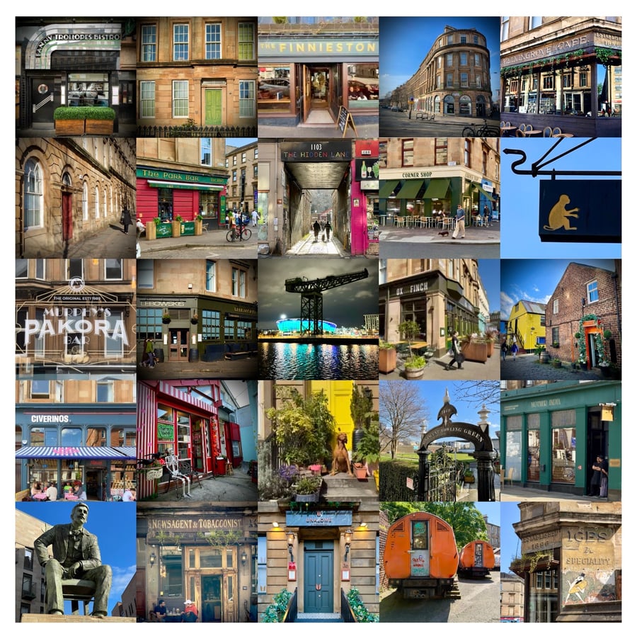 'Finnieston' Glasgow signed square print 30 x 30cm FREE DELIVERY