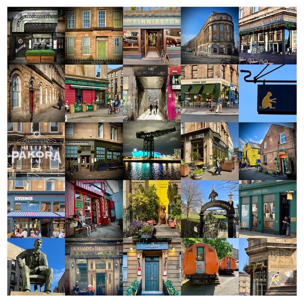 'Finnieston' Glasgow signed square print 30 x 30cm FREE DELIVERY