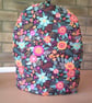 Bright Colour Flowers on Black Extra Large Coffee Pot Cosy - Image 2
