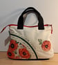 Handbag with poppies an letters  - Image 1