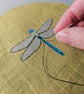 Dragonfly embroidered mini hoop, handmade hanging decoration - Image 5