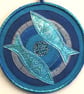 FSMM061 - Fish Mandala Wall Hanging-15cm diameter-Turquoise-Blue-Silver