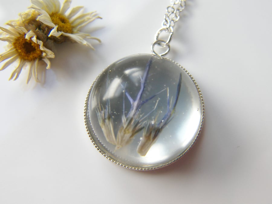 Real Flower Jewellery Thistle Necklace