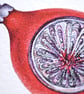 Retro Red Bauble Blank Christmas Card - Image 2