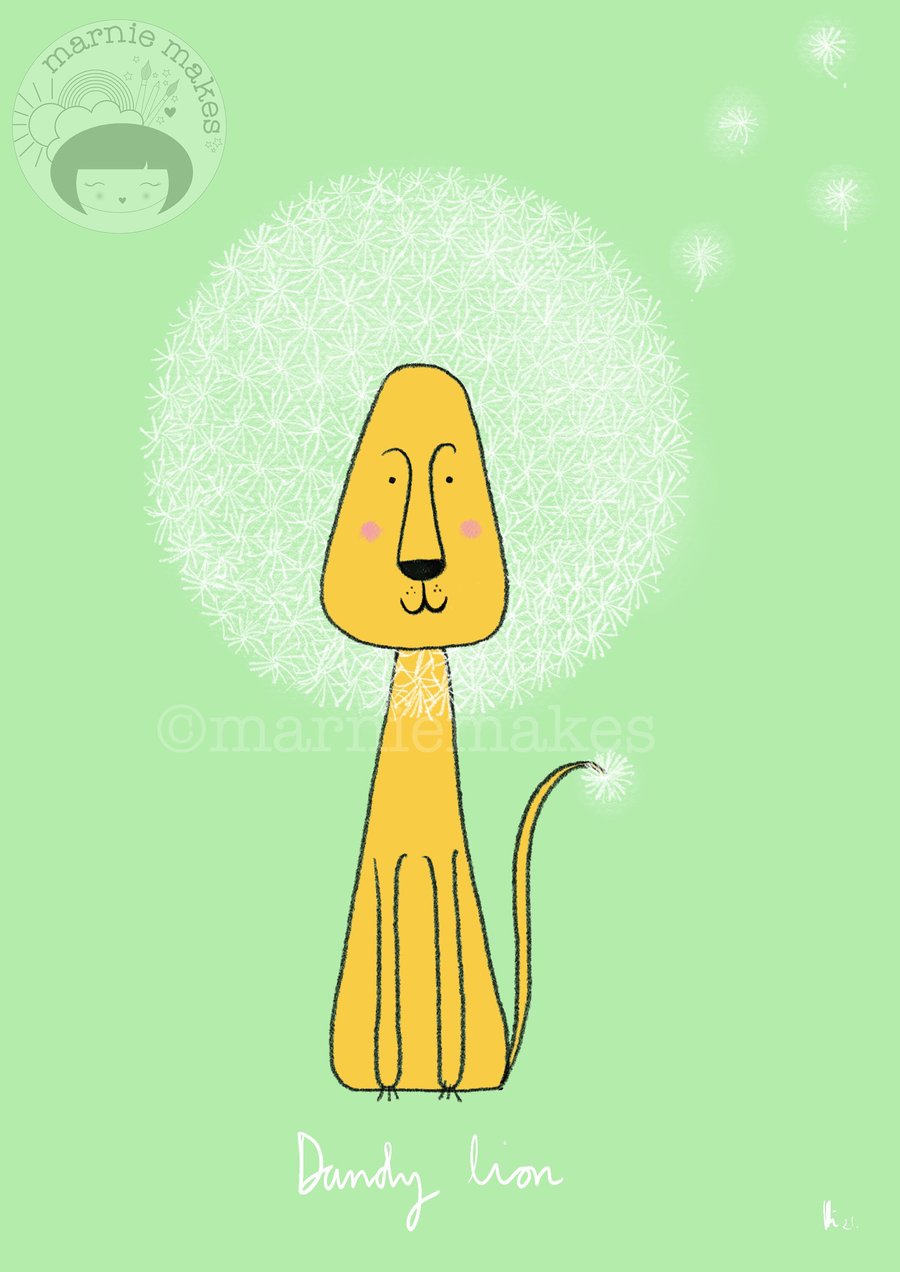 Dandy Lion - A5 Giclee Print