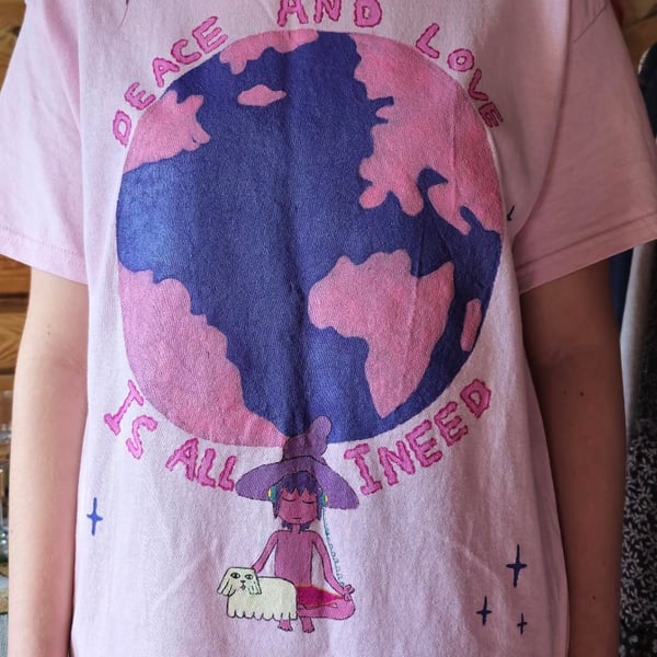 Hand painted midnight gospel t shirt