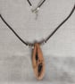 Upcycled Wood Pendant Necklace with Natural Bark Inlay Reclaimed Wood Jewellery - Image 3