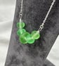 green seaglass style etched lampwork beaded necklace - Image 4
