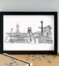 Barnsley Skyline Art Print - Image 3